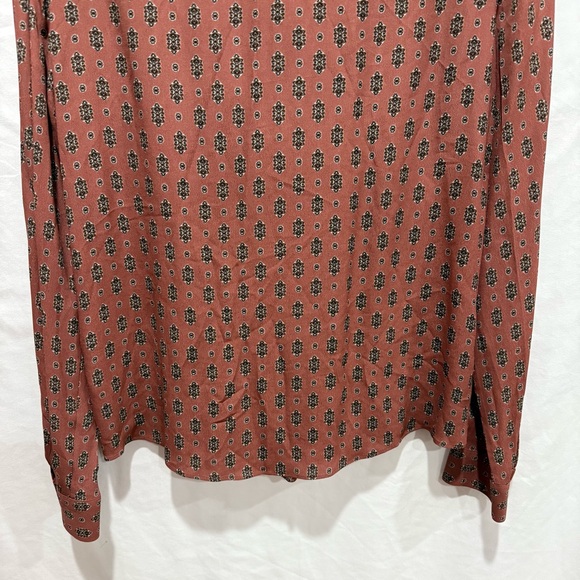 Massimo Dutti Dark Floral Paisley Pussybow Blouse Size 2 Small Academia Chic - Picture 15 of 15